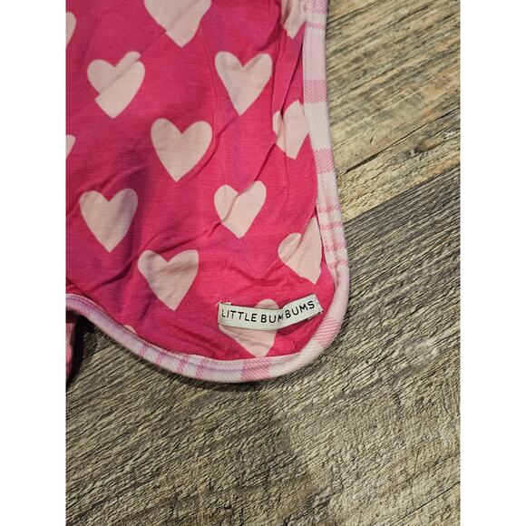 Little Bum Bums & roses Bamboo Blanket Knit Pink Hearts Plaid cloud patoo - Picture 5 of 5